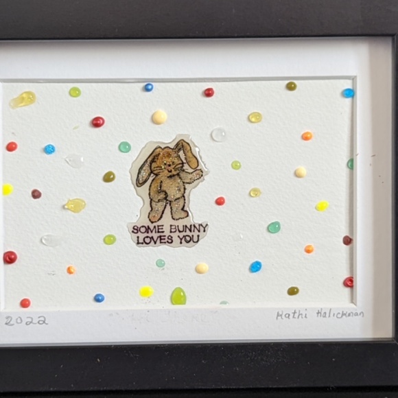 Somebunny Loves you framed handmade artwork. - Picture 2 of 2